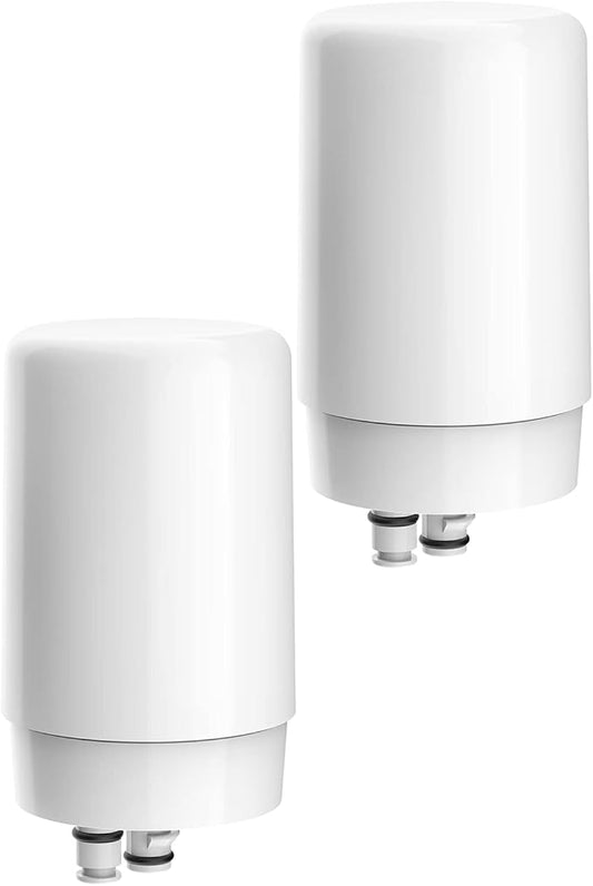 Filterlogic Faucets Filter Cartridge, Replacement for Brita® Filter, Brita® 36311 On Tap Water Filtration System, FR-200, FF-100, 100 Gallons, White (2 Packs)