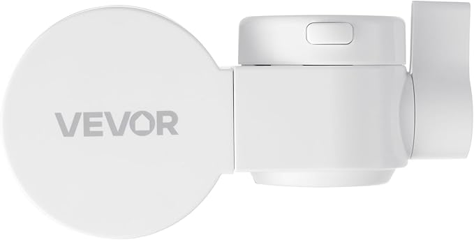 VEVOR Faucet Mount Water Filter, Horizontal Water Purifier for Sink Tap, NSF Certified Carbon Fiber Filter, Removes Chlorine Lead with 3 Filters, Fits Most Kitchen or Bathroom Faucets, White