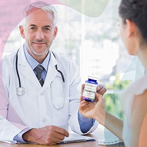 #1 Strontium Bone Healthy Supplement Recommended By Doctors Worldwide 90, Easy To Swallow Veggie Caps Made In The USA