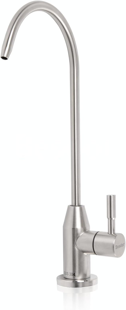 Drinking Water Faucet, Filtered Water Reverse Osmosis RO Faucet for Kitchen Sink, Non-Air Gap, Lead-Free, 304 Stainless Steel, Brushed Nickel (WF1)