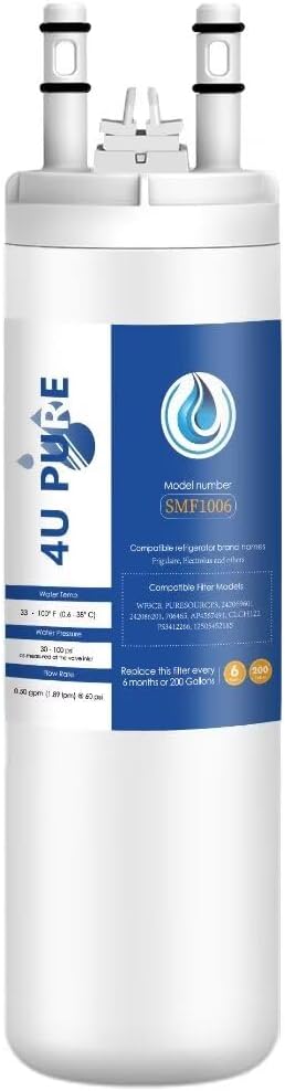 WF3CB Refrigerator Water Filter, Replacement for Pure Source 3, 706465, 242086201, 242086203, 242294501, 242069601, AP4567491, WF425, 1 Pack (Height 9 inches)