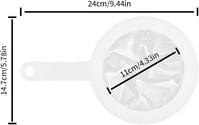 200 Mesh Food Filter Strainer, Reusable Fine Mesh Strainer, Nylon Mesh Sieve Plastic food strainer with Handle, Ideal for Filtering Coffee, Juice, Oils, Soy Milk