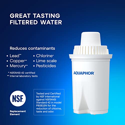 AQUAPHOR Water Filter Pitcher Ideal 7 Cup with 1 x B15 Filter - White