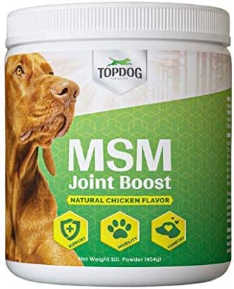 MSM Joint Boost Powder - Hip & Joint Dog Supplement for Joint Mobility & Flexibility - Natural Anti-Inflammatory with Sulfur - Chicken Flavored