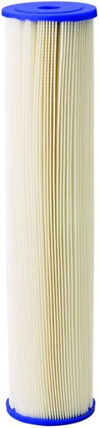 Pentair Pentek ECP20-20BB Big Blue Sediment Water Filter, 20-Inch, Whole House Heavy Duty Pleated Cellulose Polyester Replacement Cartridge, 20" x 4.5", Blue End-Cap, 20 Micron, Pack of 6