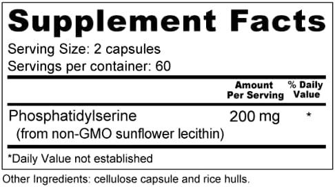 Wellness Resources PhosphatidylSerine Soy-Free Sunflower Source (100mg, 120 Capsules) Non-GMO, Vegan …