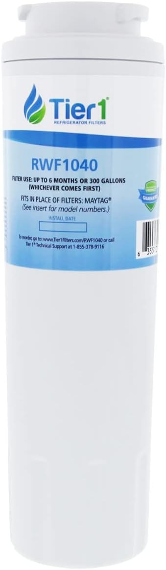 Tier1 UKF8001 Refrigerator Water Filter | Replacement for Whirlpool Filter 4, EveryDrop EDR4RXD1, 4396395, Maytag UKF8001, FMM-2, UKF8001AXX-750, 469006, Fridge Filter