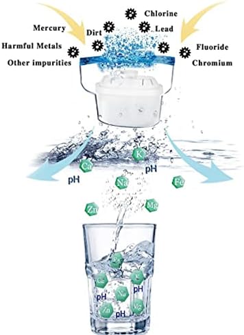 Hskyhan Alkaline Water Filter - 2022 Replacement Pitcher Water Filters, Improve PH Cartridge, 7 Stage Filtration System to Purify, Reduces Lead, Fluoride, Chlorine and More, 2 Pack