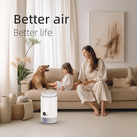 2-in-1 Humidifier and Air Purifier Combo, Mistless Evaporative Humidifier and HEPA Filter Air Purifier, Silent, WIFI Smart for Bedroom, White