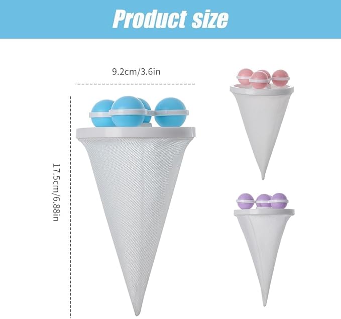 Floating Hair Filtering Mesh Removal, Pet Hair Catcher Filter Bag, Floating Pet Fur Catcher, Reusable Lint Catcher Hair Remover for Laundry Washing Machine (6PCS)