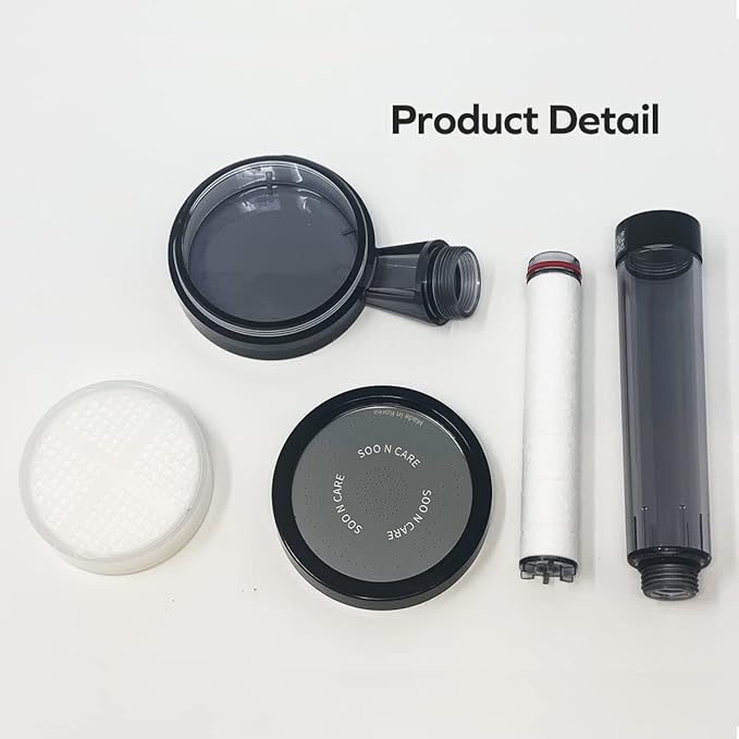 Visible Filtered Shower Head Carbon & Sediment Dual Filter with High Pressure NSF Certified Korea | Filtration System, Removes Chlorine | Good for Dry skin & Hair, Travel, RV, Bathroom