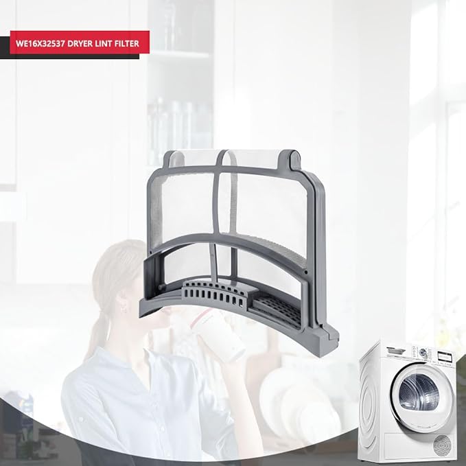 WE16X32537 Dryer Lint Filter, for GE Dryer Lint filter Replacement, for GE Dryer Lint Filter Replacement - Replaces WE16X29597 AP7205579 PS12743423 EAP12743423 PS16873779 (with Brush)