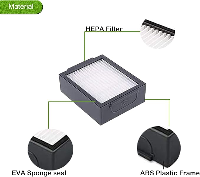 Fuyoda 6 Pack Upright Filters Replacement Compatible with irobot Roomba E&I Series E5(5150) E6(6198) i3(3150) i3+(3550) i4(4150) i4+ i6 i6+(6550) i7(7150) i7+(7550) i8 i8+ Plus Robot Vacuums