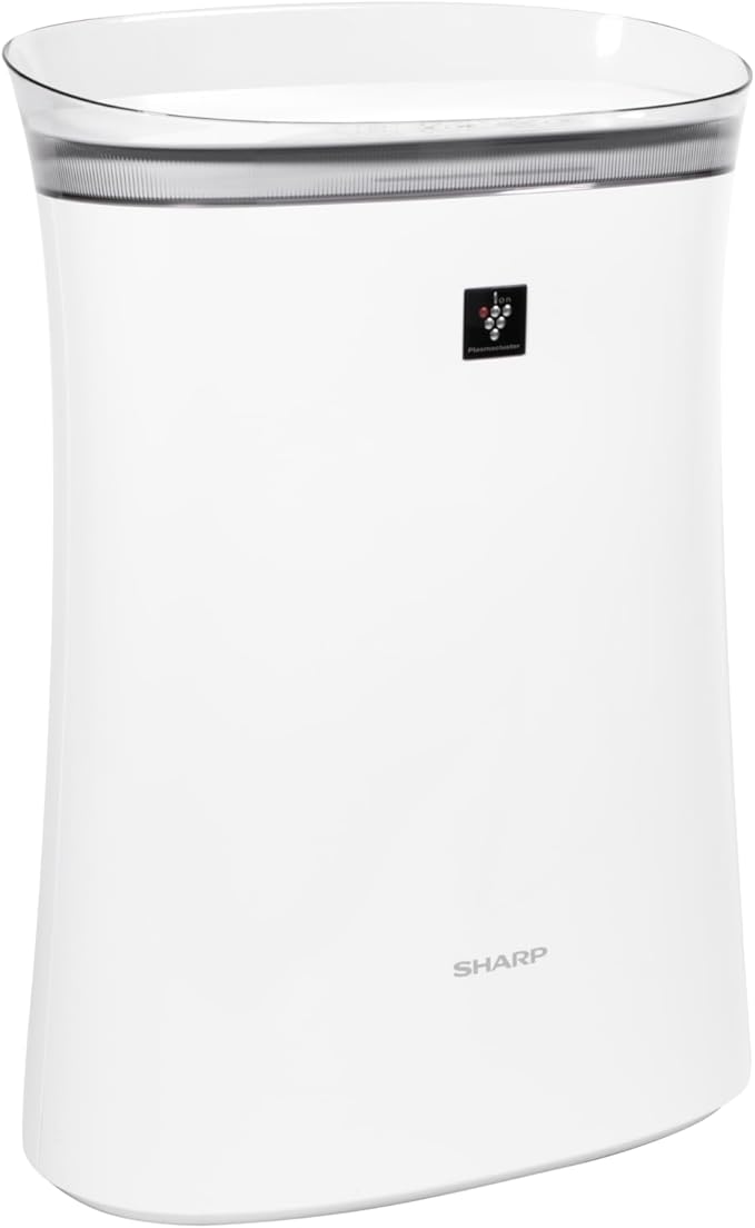 SHARP Air Purifier with Plasmacluster Ion Technology and Triple Filtration, including True HEPA Filter. Covers up to 1,253 sq ft for Medium Rooms, such as Office, for Dust, Smoke, and Pollen. FPK50UW