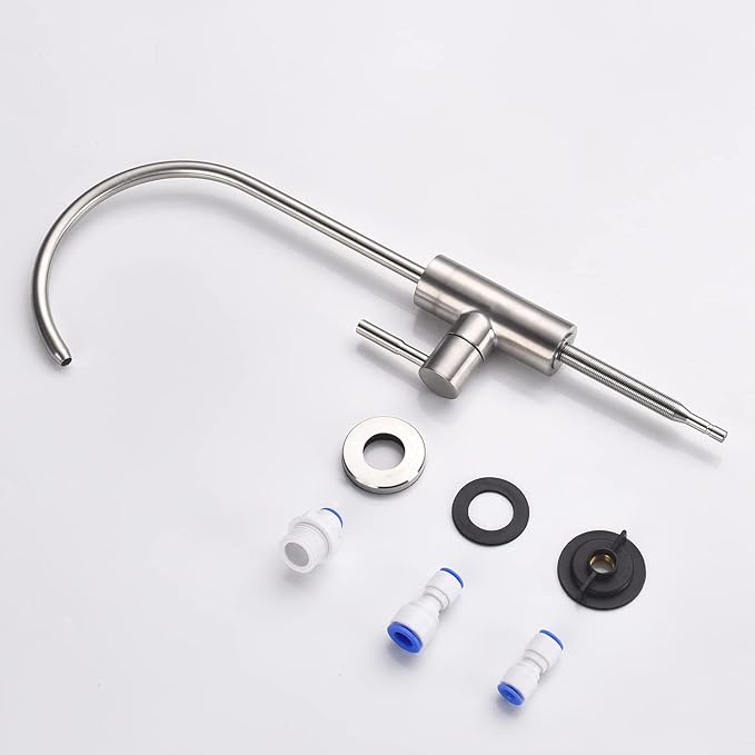 Drinking Water Faucet Ro Sink Filter Faucet for Kitchen Reverse Osmosis System, Lead-Free Stainless Steel Brushed Nickel
