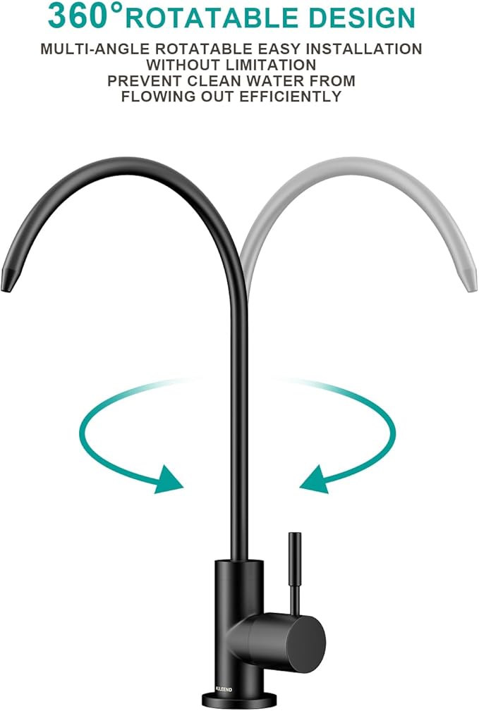 Brass Reverse Osmosis Faucet, Sink Water Filter System, Suitable for Most Reverse Osmosis or Water Filtration Systems, Kitchen bar Sink Drinking Faucet (Matte Black)