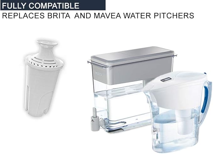 GoldTone Brand Charcoal Water Filters fits Brita and Mavea Water Pitchers. Replaces Your Brita Charcoal Water Filter and Replacement Brita Water Filter (6)