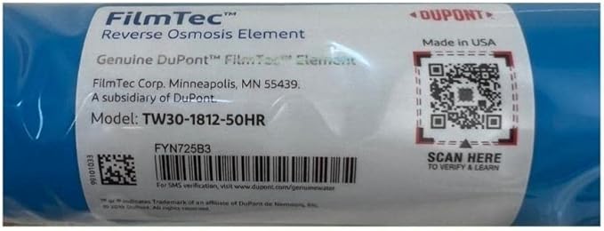 Dow FilmTec, TW30-1812-50HR 50 gpd TFC High Rejection Membrane for Undersink Reverse Osmosis (RO) System (Replaces Model TW30-1812-50)