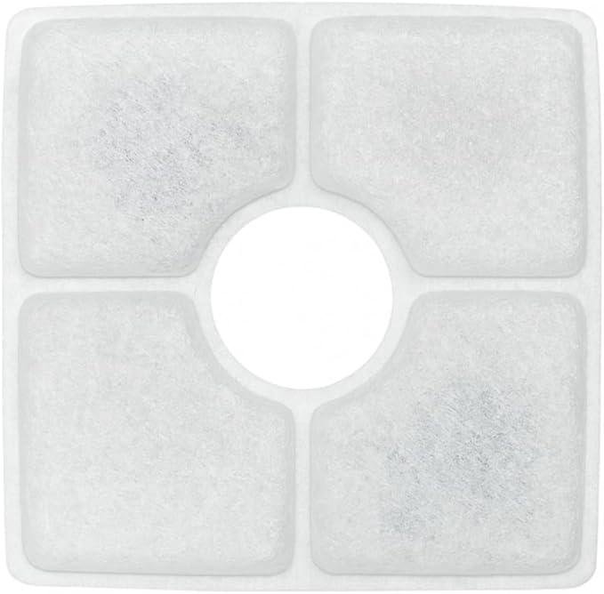 NISPIRA Triple Filtration Charcoal Water Filter Replacements for Veken 84oz/2.5L Pet Cat Dog Water Fountain, 6 Pack