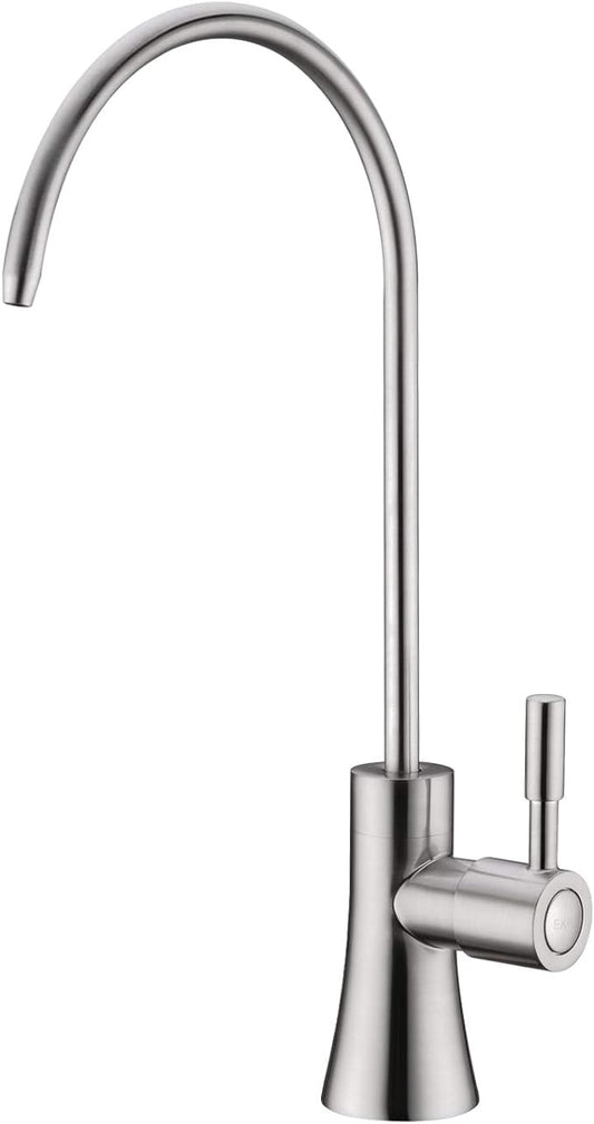EKRTE Brass Drinking Water Faucet, Filtered Water Reverse Osmosis RO Faucet for Kitchen Sink, Brushed Nickel Reverse Osmosis Tap for Kitchen Sink