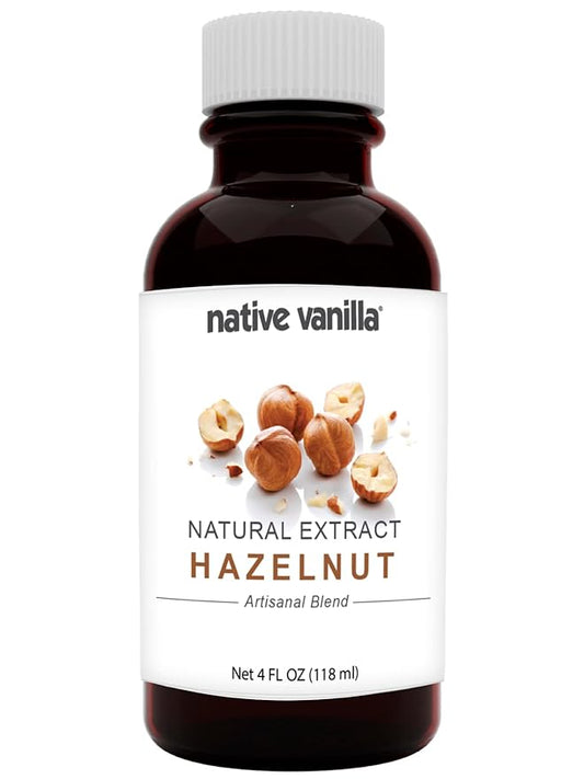 Native Vanilla - Pure Hazelnut Flavor - 4 Fl Oz - Pure Flavors and Extracts - Perfect for Cooking, Baking, and Dessert Crafting