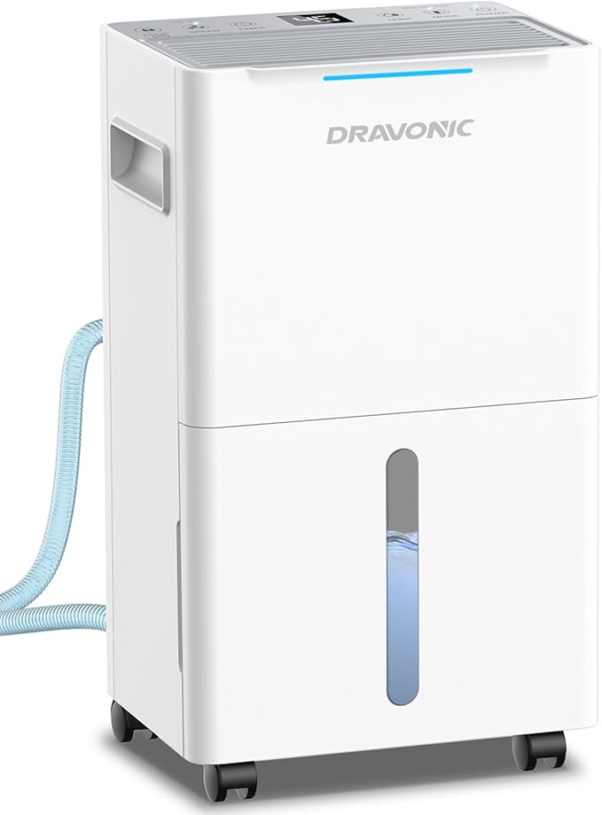 1500 Sq.ft Dehumidifier for Basement, MAX 21 Pints Dehumidifiers for Home with Drain Hose, Smart Humidity Control, 3 Modes for Bedroom and Bathroom, Dry Clothes, 24H Timer (White and Gray)