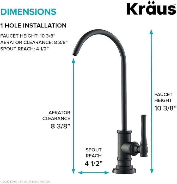 KRAUS Allyn 100% Lead-Free Kitchen Water Filter Faucet in Matte Black, FF-102MB