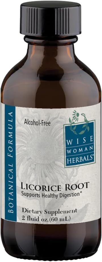 Wise Woman Herbals Licorice Root Solid Extract 4:1, Alcohol-Free, Herbal Digestive & Stomach Comfort, Adrenal Balance, Immune & Respiratory Support, Supports a Healthy Inflammatory Response, 2 Fl Oz