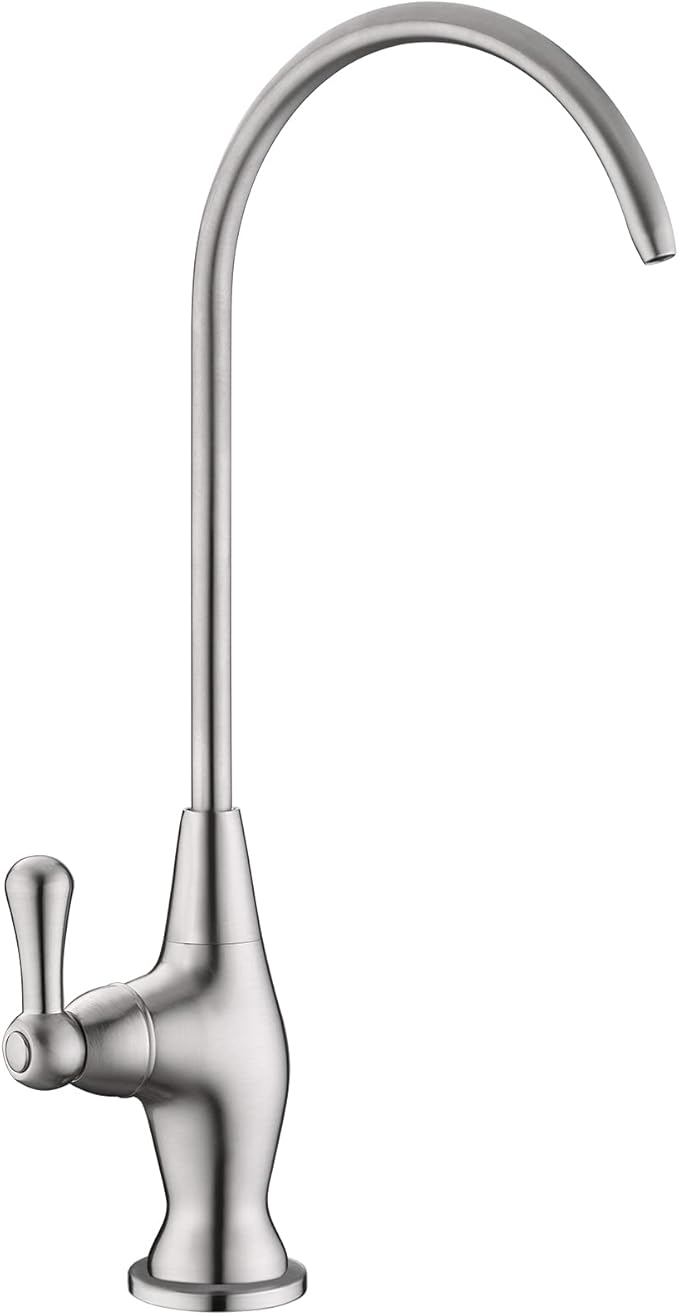 Drinking Water Faucet for Kitchen Sink, Reverse Osmosis Water Filtration Faucet for Bar Sink, Brushed Nickel and Stainless Steel, B08