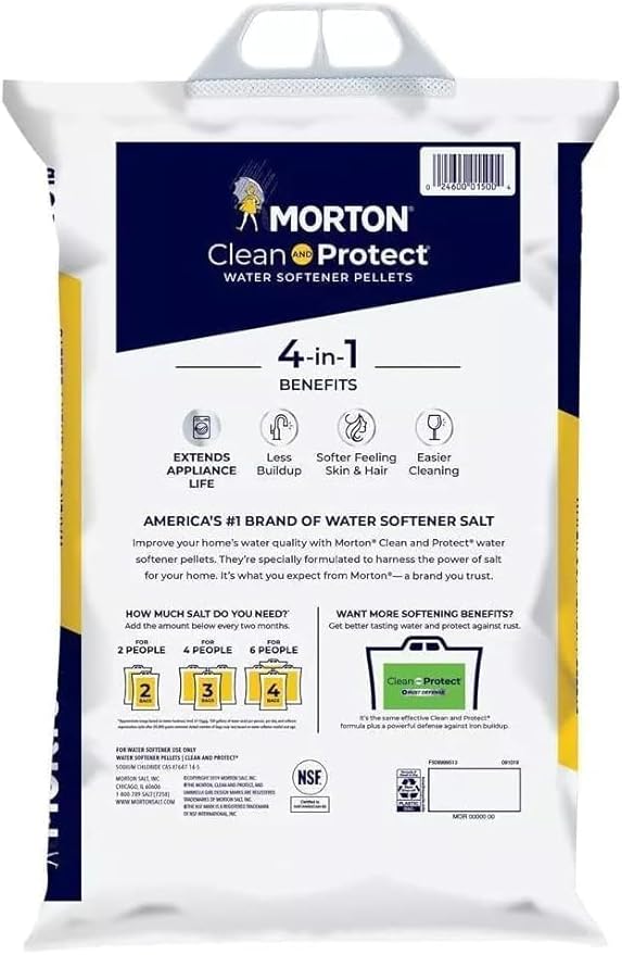(5 Pack) - 40lb bags, Clean and Protect Water Softener Salt. Extends appliance Life; Reduces Hard Water Build Up