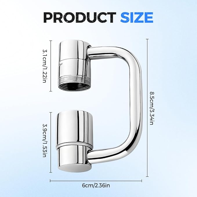 Faucet Extender, Universal Sink Faucet 1080° Rotatable Faucet Aerator Extension, 2 Mode Splash Water Filter, Swivel Robotic Arm Swivel Extension Aerator Kitchen Sink Faucet Extender (1)