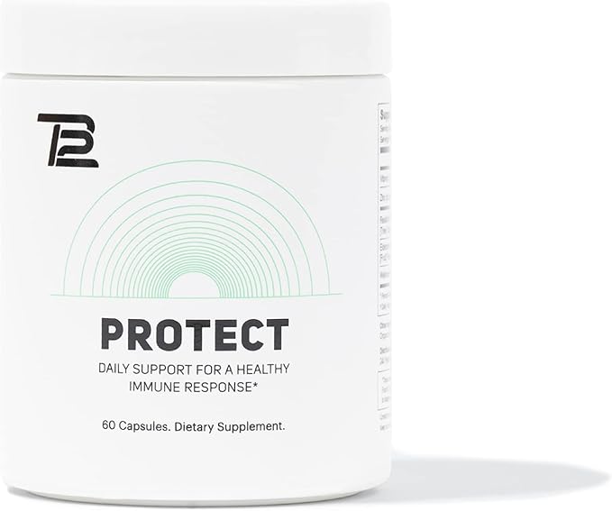 TB12 Protect - Premium 5 in 1 Immune Support Supplement with Zinc, Vitamin C, Beta Glucan, Larch Tree Extract, and Elderberry to Provide Daily Support to Immune System and Boost Energy Levels