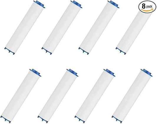 Shower Head Replacement Filter Cartridge 8-Pack - High Capacity PP Cotton Shower Filter for Detachable Heads, Reduces Chlorine & Sediment (Family Use Water Purification System)