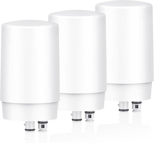 Faucet Water Filter Replacement for Brita®Faucet Filter，Brita® FR-200, FF-100 Replacement Filter-3 piece,white。 (FL-7027)