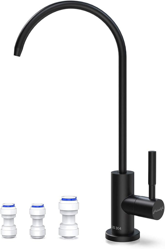 Frizzlife RO Water Filter Faucet- Drinking Water Faucet fits Most Reverse Osmosis System & Water Filtration System-SUS304 Stainless Steel, Black