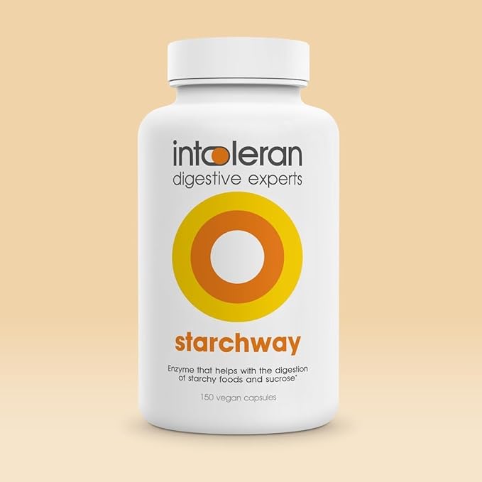 Starchway Digestive Enzymes - 150 capsules | Supplement for Starch & Sucrose Intolerance | Helps Digest Sugars & Starchy Foods | Invertase & Gluco-Amylase Enzymes | Pure & Vegan | Low FODMAP