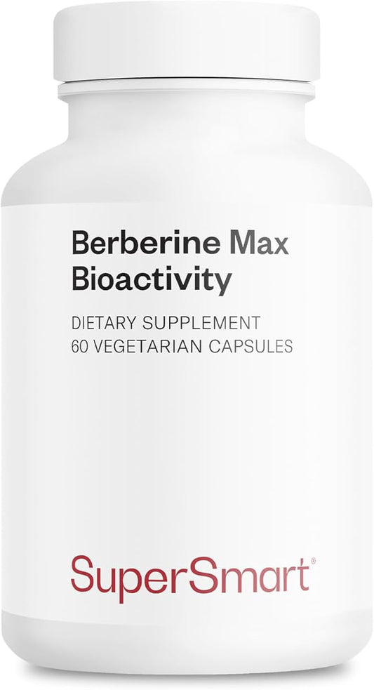 Supersmart Berberine Max Bioactivity - High-Bioavailability Berberine Phytosome Supplement - Patented Berbevis Extract | Vegan & Gluten Free - 60 Vegetable Capsules