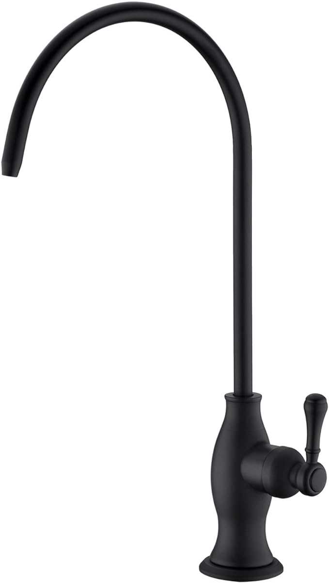 Delle Rosa Drinking Water Purifier Faucet, Commercial Filtration Faucets for Under Sink Water Filter System, Modern Best Brass Matte Black Kitchen Bar Sink Drinking Water Faucets