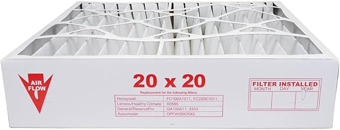 AIRx Filters 20x20x5 MERV 8 HVAC AC Furnace Air Filter Replacement for Honeywell FC100A1011 FC200E1011 CF200A1024, Dust 2-Pack, Made in the USA