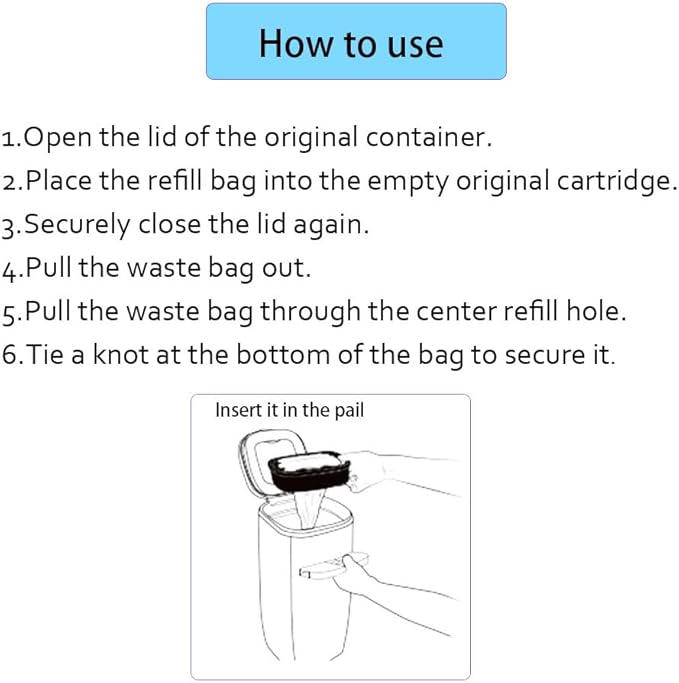 28 feet Cat Litter Refill Bags with 7-layer material effectively prevents odors Compatible with Litter Genie Refill Cartridge (4)