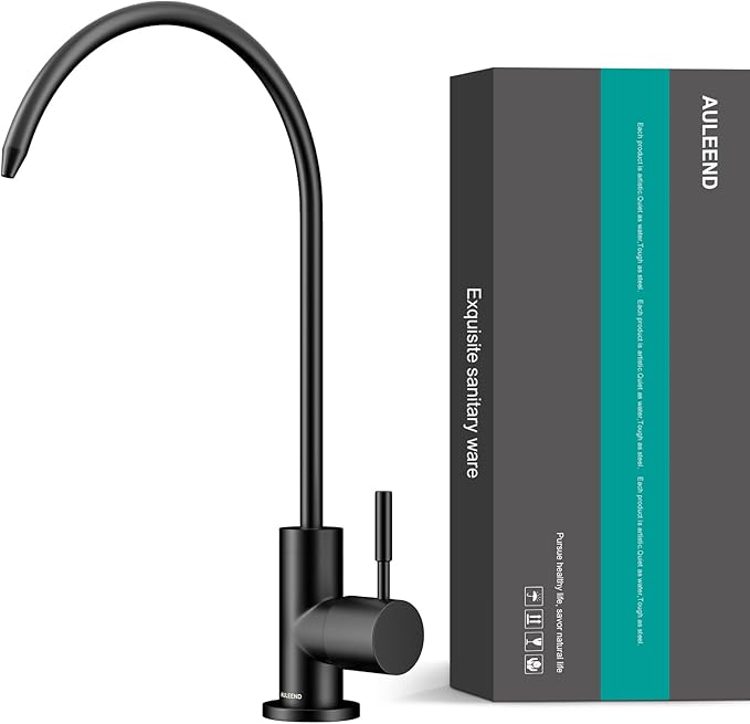 Brass Reverse Osmosis Faucet, Sink Water Filter System, Suitable for Most Reverse Osmosis or Water Filtration Systems, Kitchen bar Sink Drinking Faucet (Matte Black)