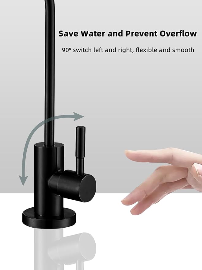 Drinking Water Faucet Matte Black,Lead-Free Water Filter Faucet,Easy to Install Reverse Osmosis Faucet for Kitchen Bar Sink