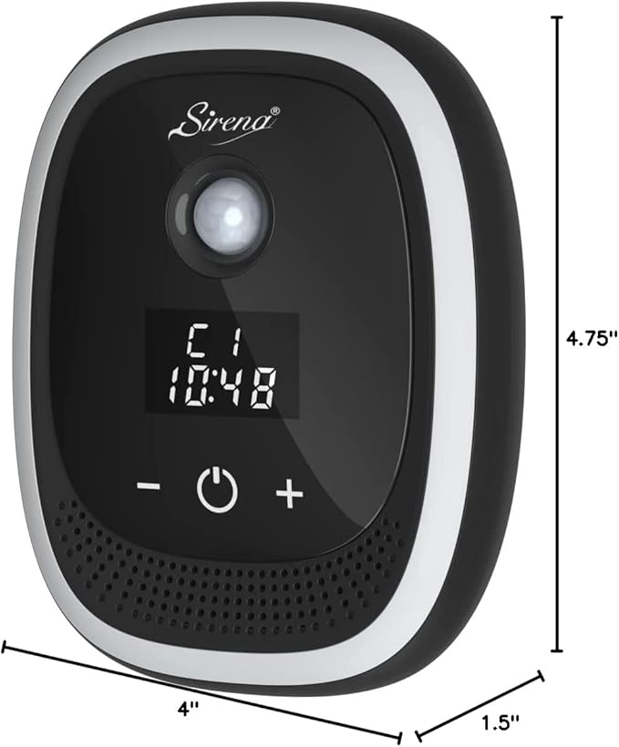 Sirena Air Ionizers for Home Negative Ion Filtration System, Quiet Air Freshener for Bedroom, Kitchen, Removes Odors, Smoke, Dust, Pets, Mini Ionic Air Purifier w/built in Clock and Night Light (6)