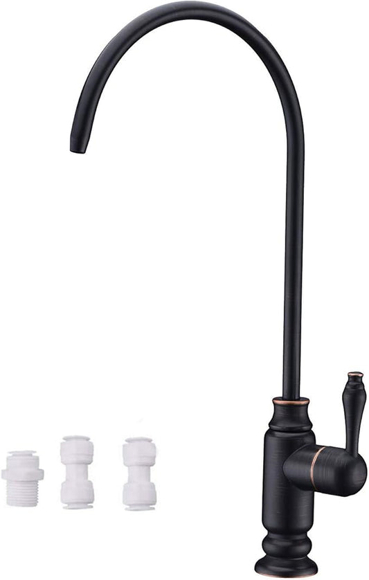 Oil Rubbed Bronze Water Drinking Faucet Water Filter Faucet Fits Most RO Units or Water Filtration System Brass Body Sink Water Filtration Faucet