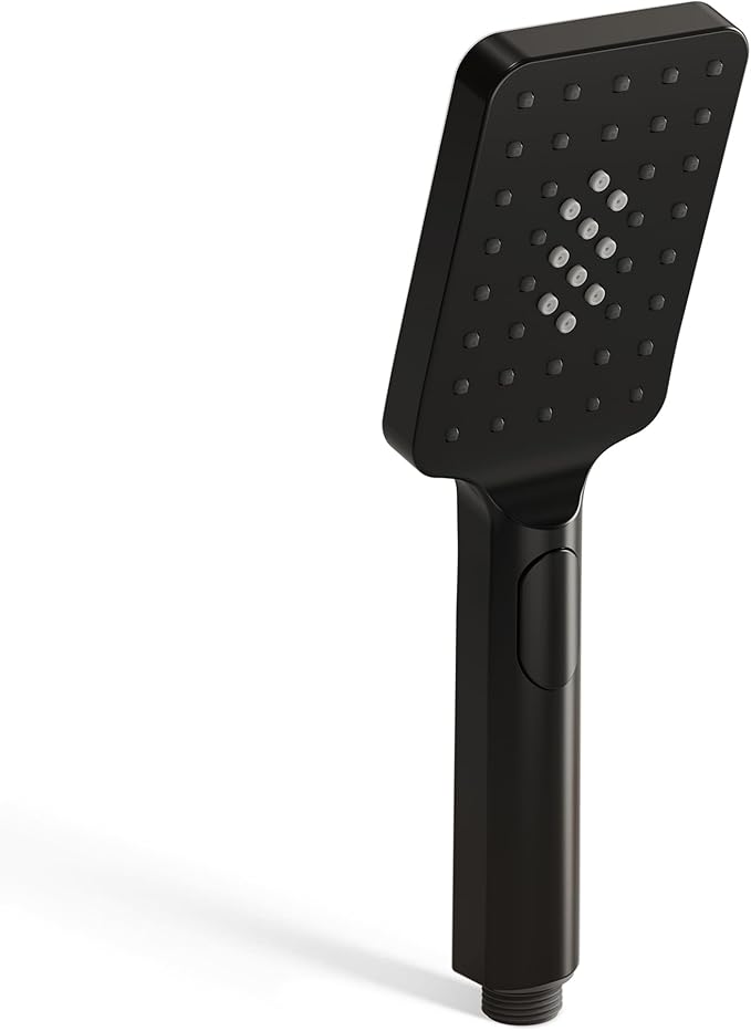 EVESTEIN Adjustable Hand Held Shower with Slide Bar, 3-Function Handshower Head with Hose, Matte Black