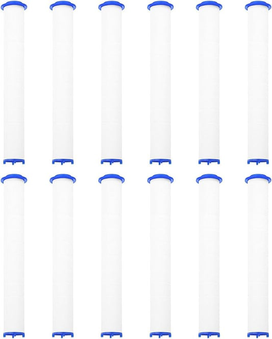 uxcell 12 Pcs Shower Head Filter 5.9 Inch PP Cotton Filter Cartridge Replacement High-Pressure Handheld Fan Shower Jet Sets