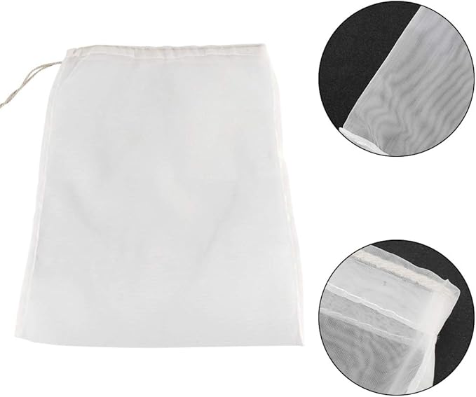 100 Mesh Food Grade Wine Filter Bag Reusable Home Brew Beer Making Extra Fine Extraction Sack Best for Straining Food Nut Milk Brewing Needs(28x45cm)