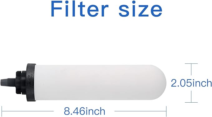 2PCS 7" Ceramic Filter, Replacement Filters Candle Activated Carbon for ProOne® Countertop Gravity Water Filter System, Household Water Bucket,Water Cooler Filtration Systems