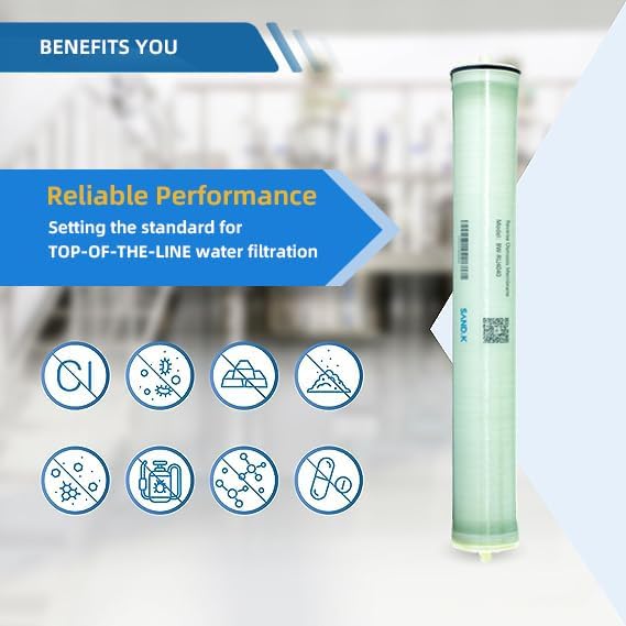 BW-RL4040 Industrial RO Membrane, [99.6% Salt Rejection] [4 x 40 inch] 2500GPD Commercial Industrial Reverse Osmosis Filter Replacements for brackish water Desalination, Wastewater Recycling