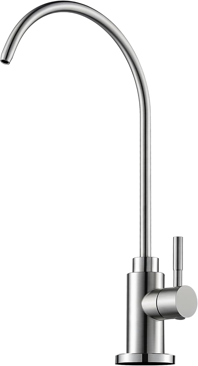 Water Filter Faucet, VMASSTONE Reverse Osmosis Faucet Fits Most RO Units or Water Filtration System in Non-Air Gap, Lead-Free Stainless Steel Drinking Water Faucet for Bar Kitchen Sink, RV (DM001 BN)